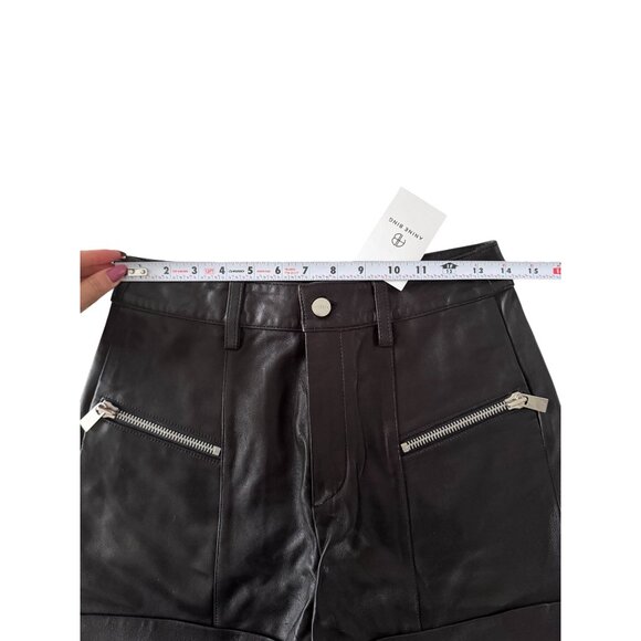 ANINE BING Lia Leather Zip Black Shorts Size US 6 NEW NWT - Picture 10 of 10